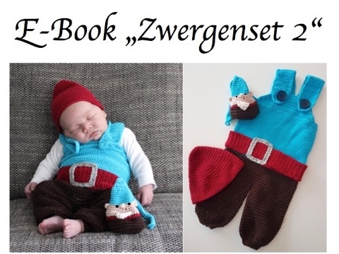"Zwergenset 2" Strampler Gr. 56-74, Mütze, Zwerg