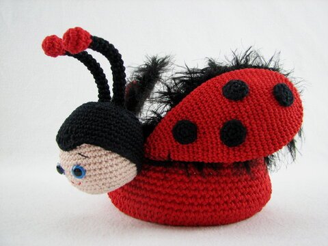 Häkelanleitung Körbchen "Marienkäfer"