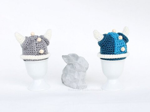 Osterdeko (Eierwärmer) "Wiking", Gr. ca. 5 x 5,5 cm