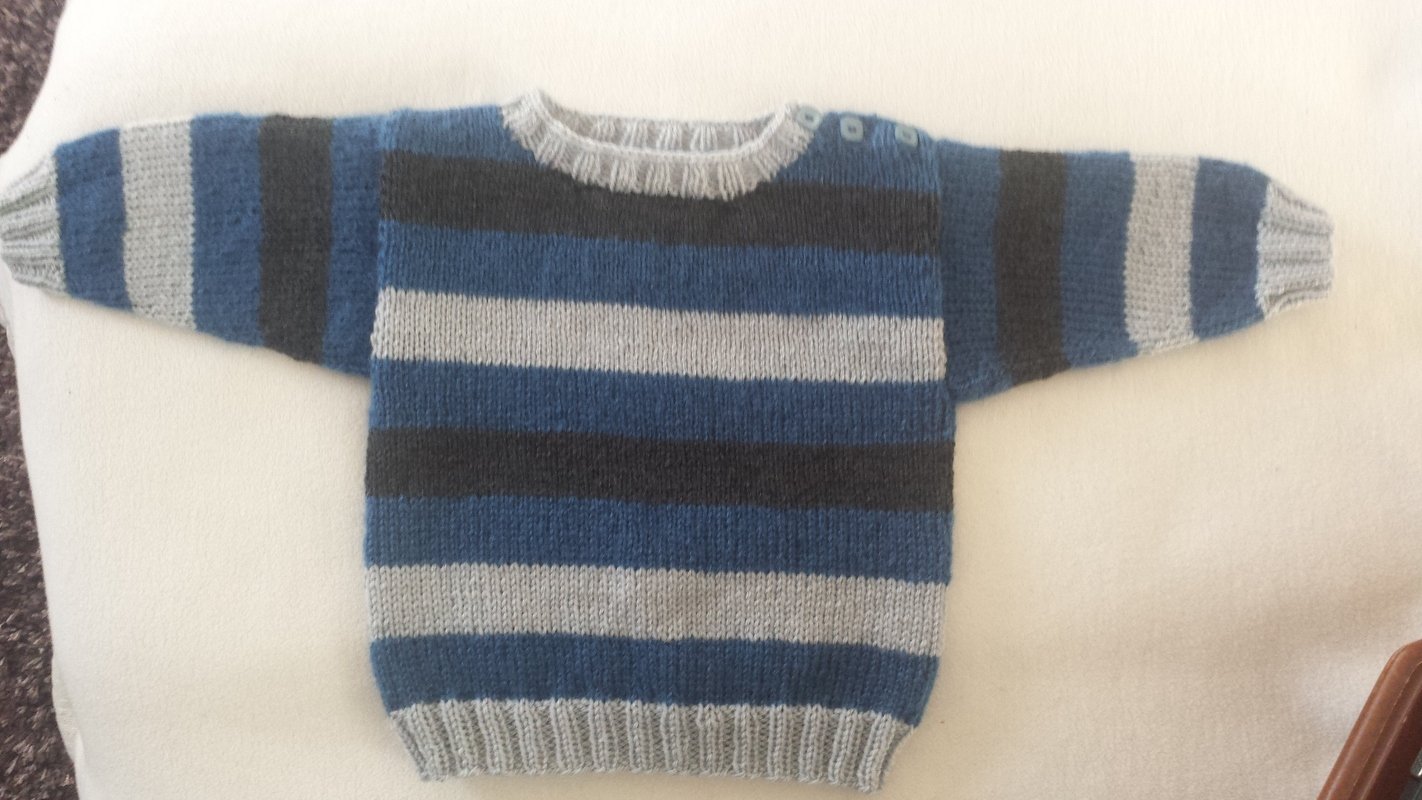 Anleitung Baby-Pulli f. Jungs Gr. 74-80