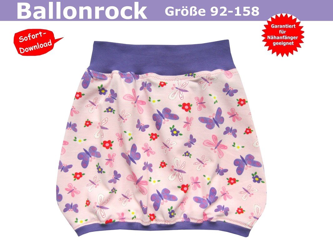 Ballonrock für Kinder und Babys - Schnittmuster &amp; Nähanleitung