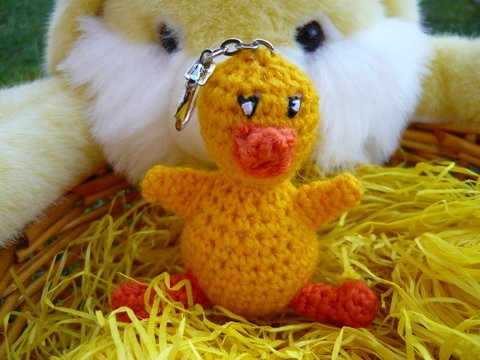 Häkelanleitung Küken Schlüsselanhänger / Geschenkanhänger
