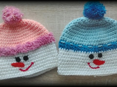 Mütze kleiner Schneemann für Babys / Kinder