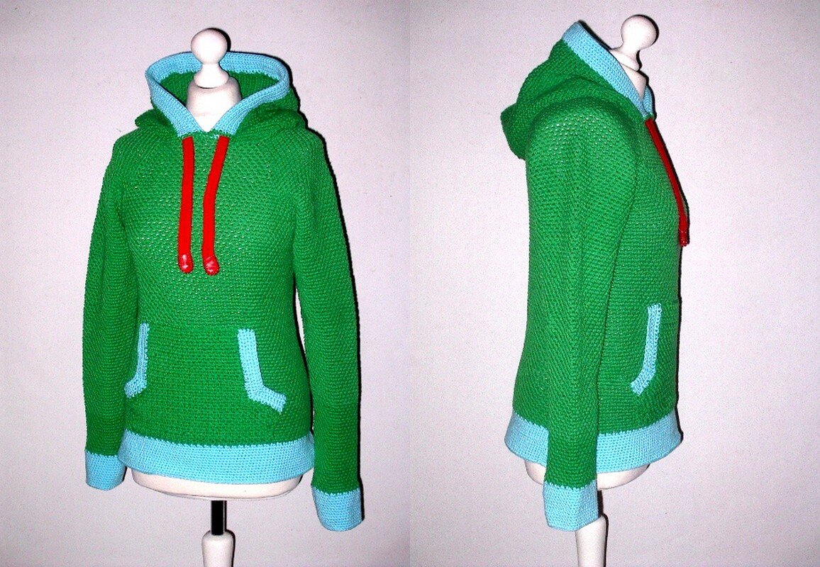 Häkelanleitung Lieblingspulli kuscheliges Kapuzen- Raglan- Hoodie Größe S- XXL