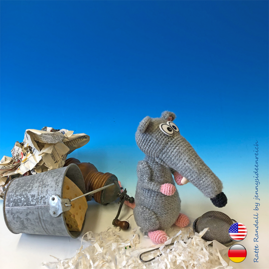 Crochet Pattern rat randall, amigurumi rodent by jennysideenreich
