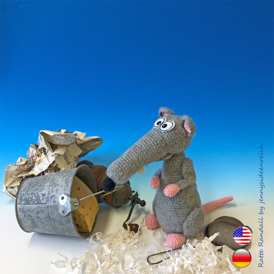 Crochet Pattern rat randall, amigurumi rodent by jennysideenreich