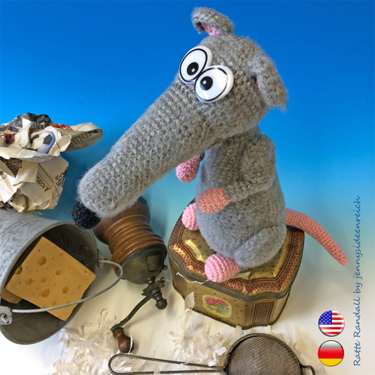 Crochet Pattern rat randall, amigurumi rodent by jennysideenreich