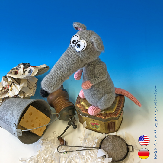 Crochet Pattern rat randall, amigurumi rodent by jennysideenreich