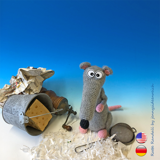 Crochet Pattern rat randall, amigurumi rodent by jennysideenreich