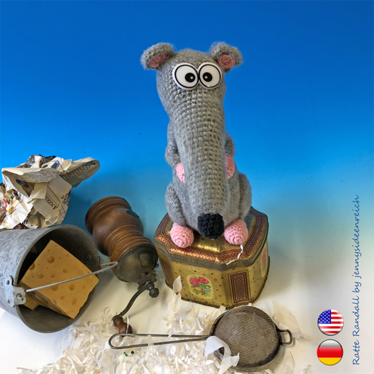 Crochet Pattern rat randall, amigurumi rodent by jennysideenreich