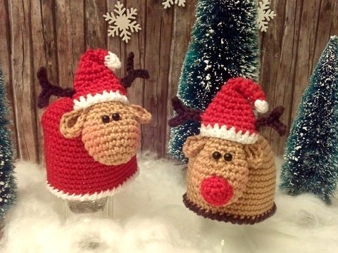 Eierwärmer Elch und Schaf - 2 in1 Weihnachtsedition