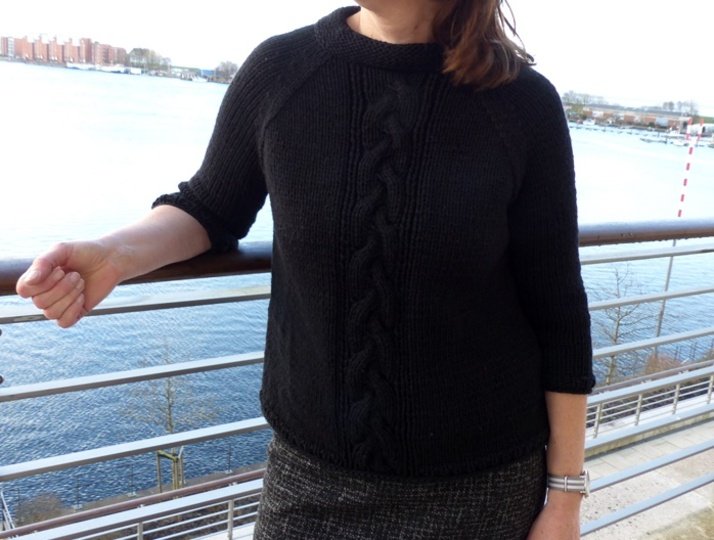 Strickanleitung: Cashsilk-Pulli mit Zopfmuster, (schnell, einfach) Gr. 36 - 42