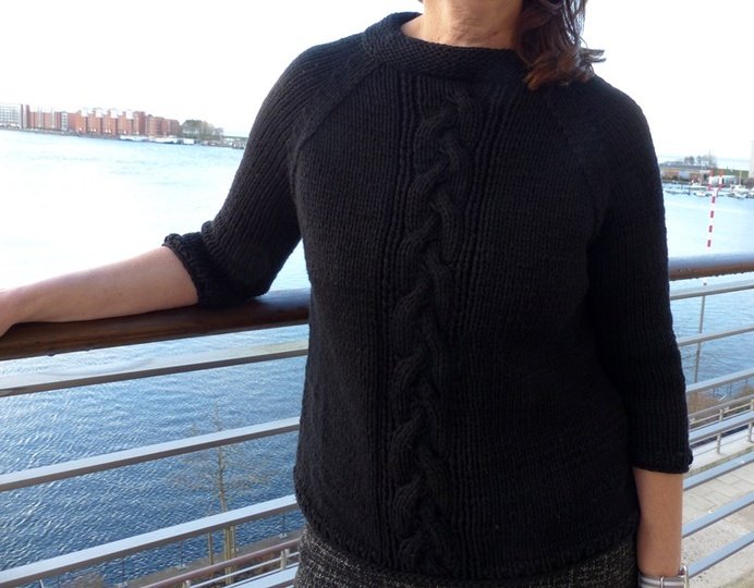 Strickanleitung: Cashsilk-Pulli mit Zopfmuster, (schnell, einfach) Gr. 36 - 42