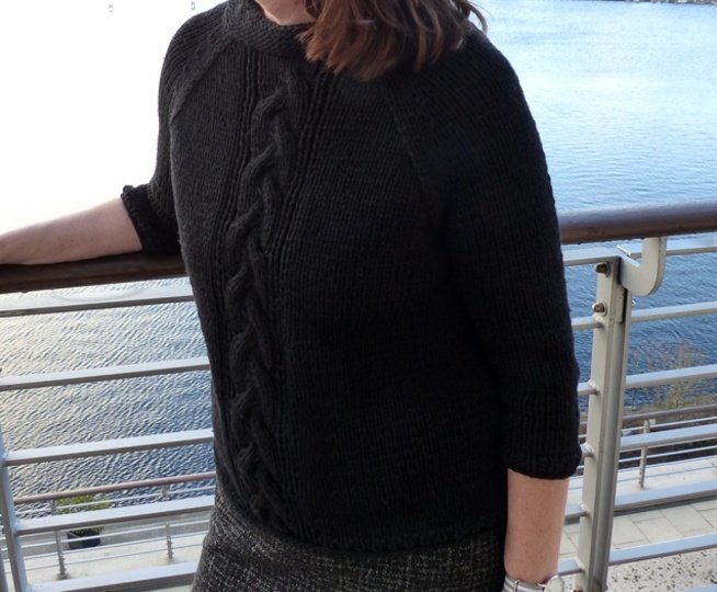 Strickanleitung: Cashsilk-Pulli mit Zopfmuster, (schnell, einfach) Gr. 36 - 42