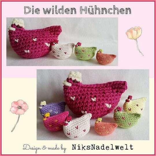 Häkelanleitungen Sparset - Häschen Anna und die Hühnchen