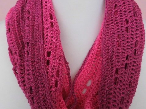 Häkelloop aus einem Bobbel, Sommerloop, gehäkelt, Farbverlaufsgarn, Rundschal häkeln