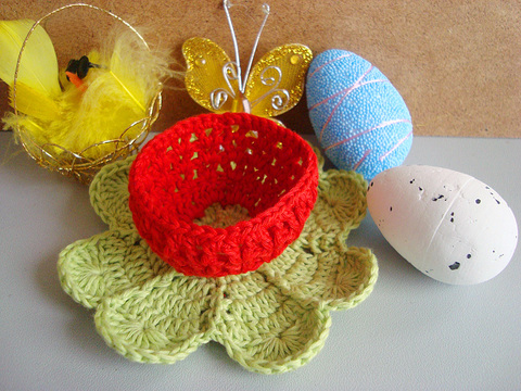 Häkelanleitung - Ostern Dekoration Klee Eierbecher