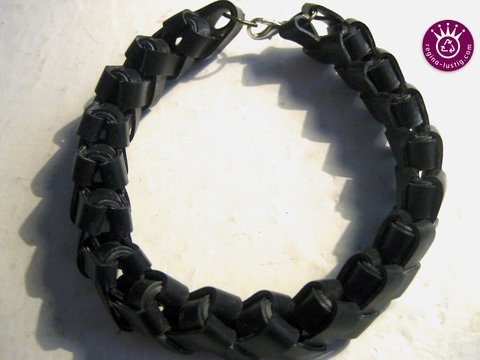 Zick-Zack Armband und Kette aus Fahrradschlauch, Upcycling