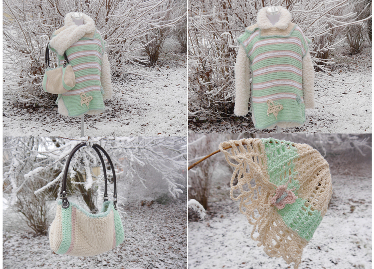 Set zum Häkeln - Pulli und Tasche
