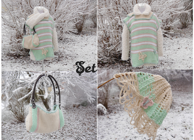 Set zum Häkeln - Pulli und Tasche