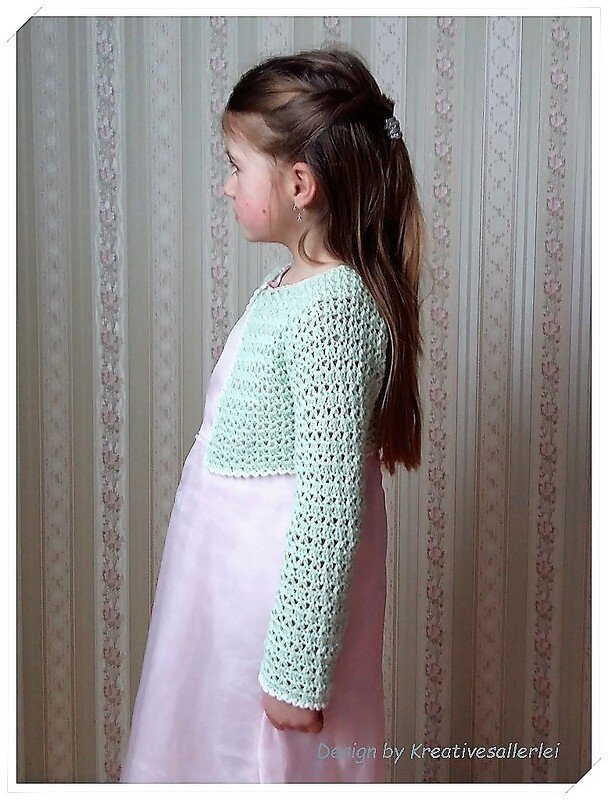 Bolero hellgrün Gr. 98-140 - Häkelanleitung/PDF - Bild 4