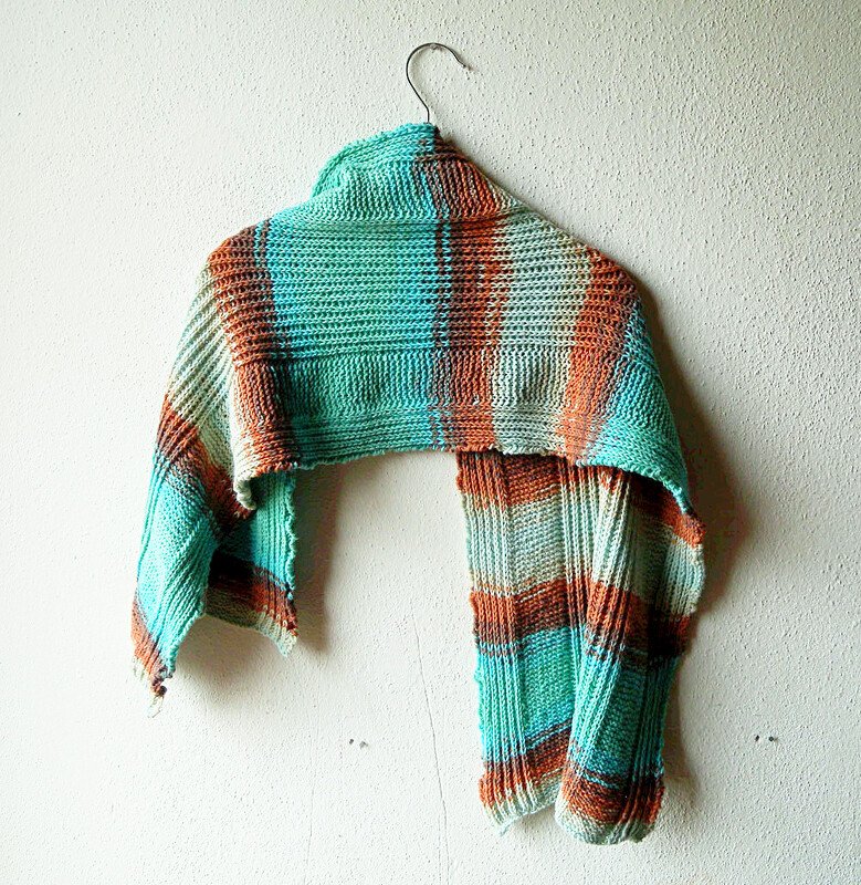 Brioche shawl knitting pattern, rectangle stole in tuck stitch "Alize Wrap"