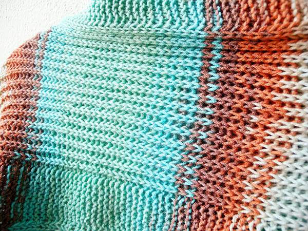 Brioche shawl knitting pattern, rectangle stole in tuck stitch "Alize Wrap"
