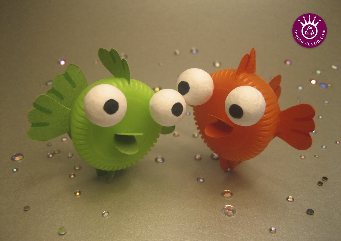 Fritz und Frida Fisch Sternzeichenfigur Upcycling