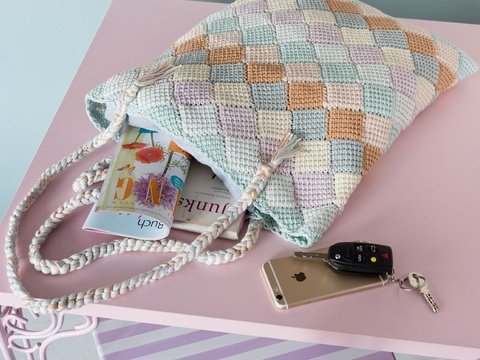 Tasche - Entrelac - aus Woolly Hugs Nobly - Veronika Hug