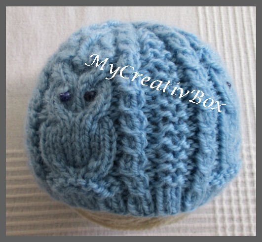Babymütze "Eulenflug" Ku 35-40, gestrickt
