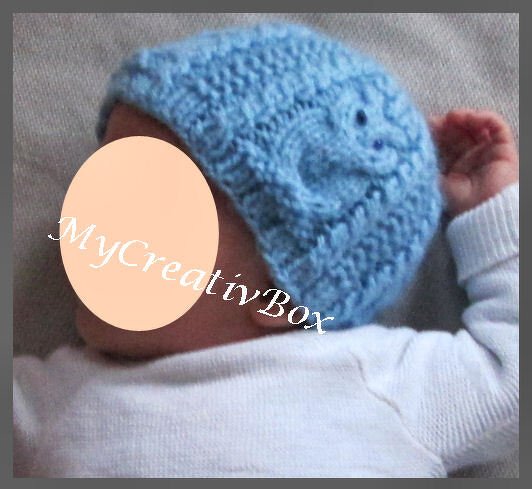 Babymütze "Eulenflug" Ku 35-40, gestrickt - Bild 4