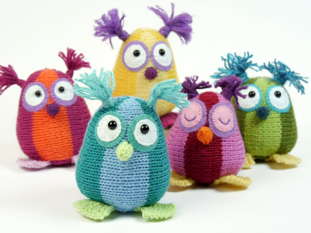 Mini-Eulen Restefresserchen #03, Strickanleitung, Wollreste