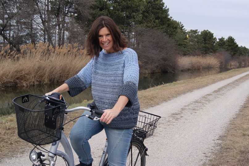 Häkel-Pullover Farbverlauf (Gr. S/M und L/XL), leicht an alle Größen anzupassen