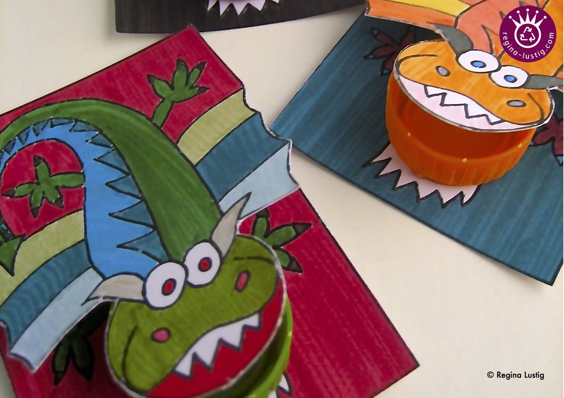 10 lustige Modelle, Basteln mit PET-Verschlüssen und Papier, Upcycling, Recycling