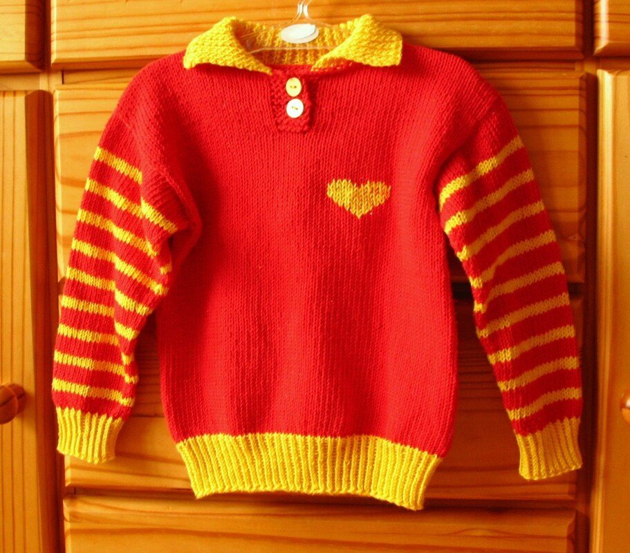 Strickanleitung - Polo-Pullover für Kleinkinder - Größe 86/92