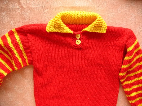 Strickanleitung - Polo-Pullover für Kleinkinder - Größe 86/92