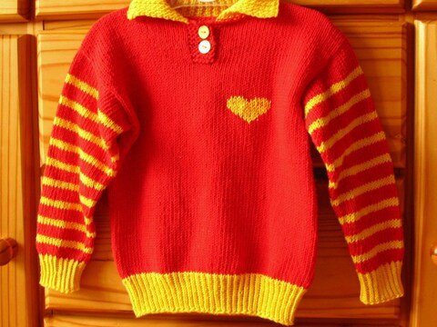 Strickanleitung - Polo-Pullover für Kleinkinder - Größe 86/92