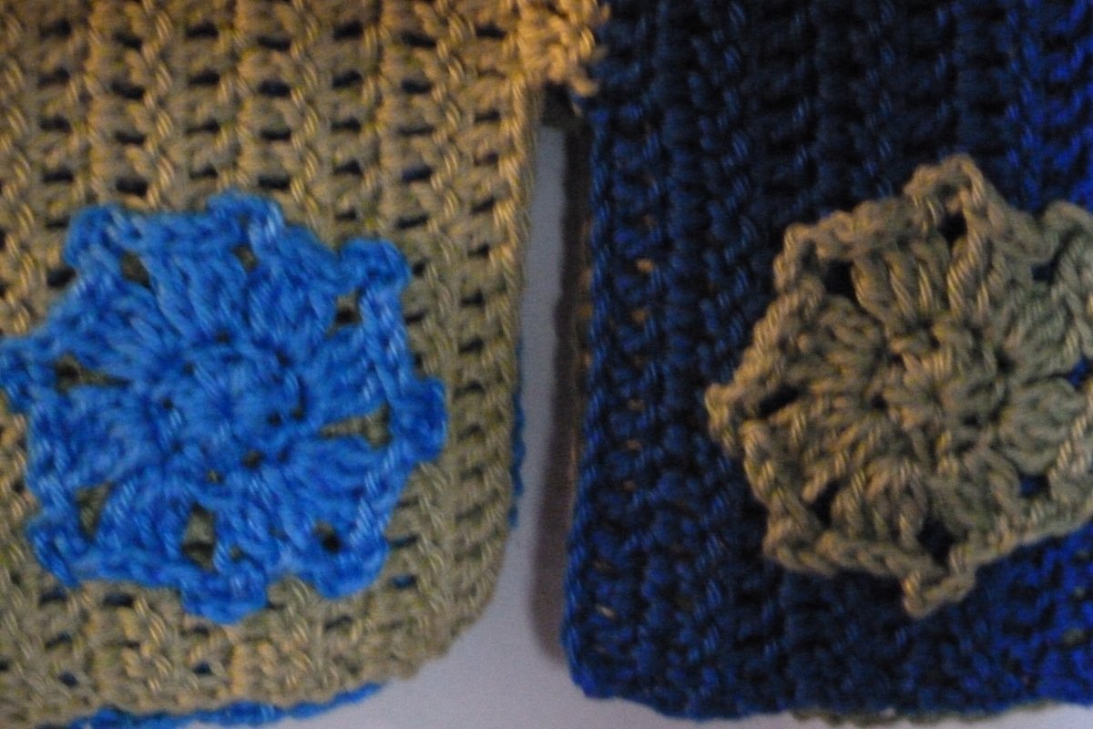 Kinder Top mit Blumen, gehäkelt Gr.116/122, 128/134