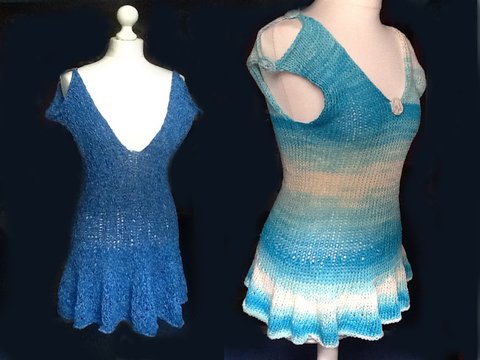 Einfaches, schulterfreies Strickkleid/Oberteil „BEACH“