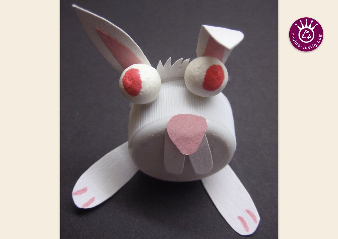 Hansi Hase lustiges PET-Pet, Upcycling