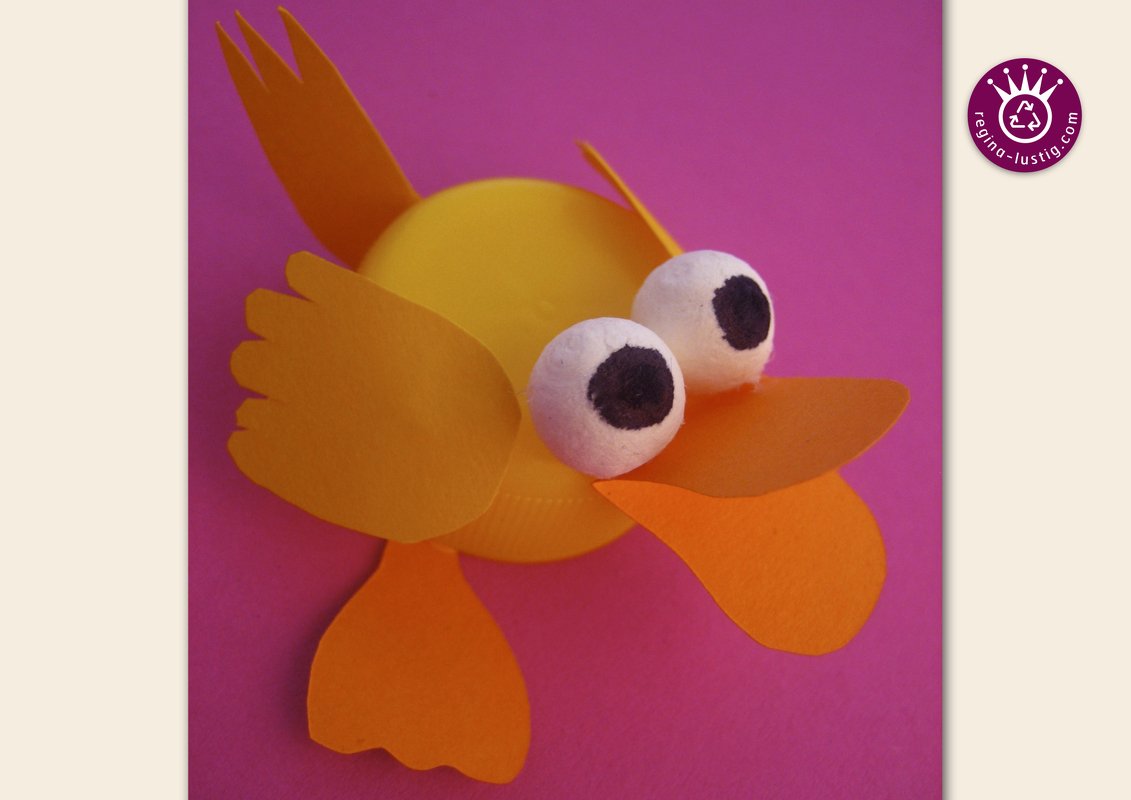 Engelbert Ente lustiges PET-Pet, Upcycling