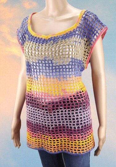 Häkelanleitung Tunika "Rainbow"
