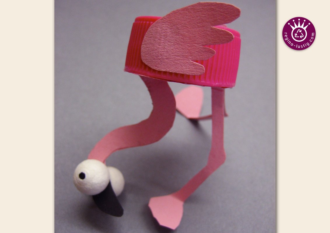 Franko Flamingo lustiges PET-Pet, Upcycling