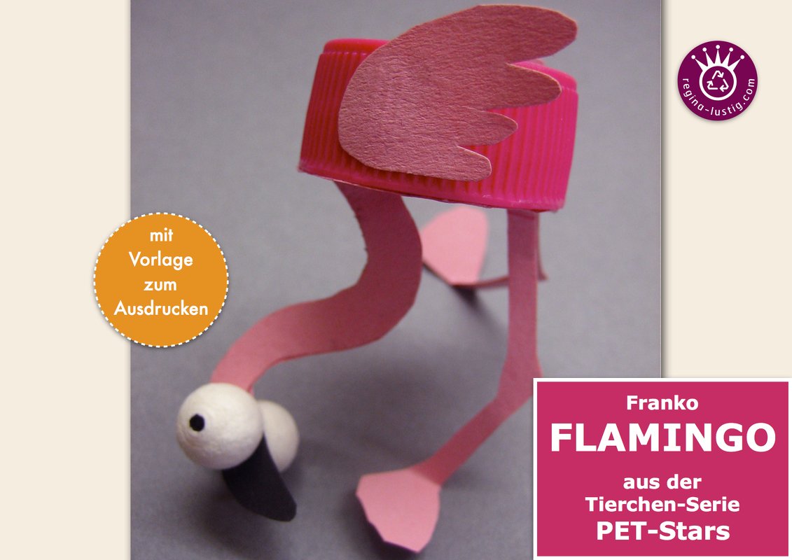 Franko Flamingo lustiges PET-Pet, Upcycling - Bild 2