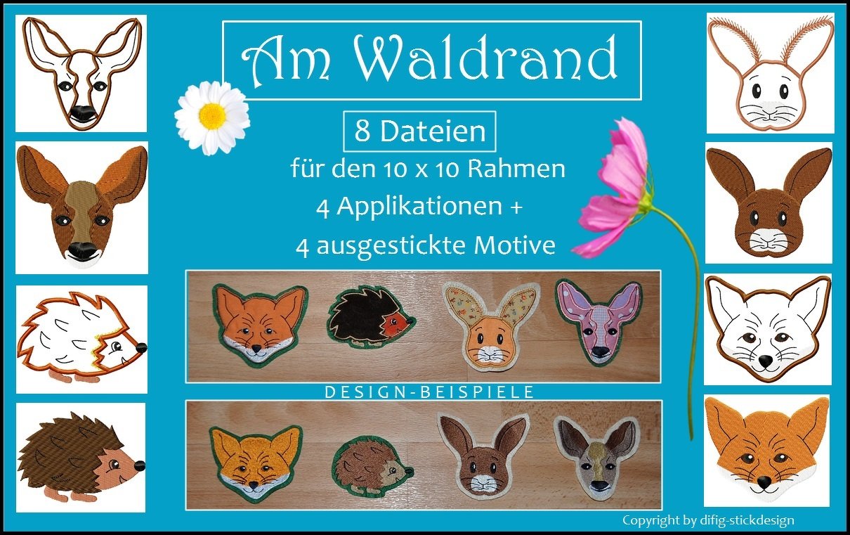 Stickdatei am Waldrand für den 10x10 Rahmen