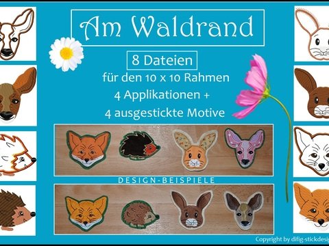 Stickdatei am Waldrand für den 10x10 Rahmen