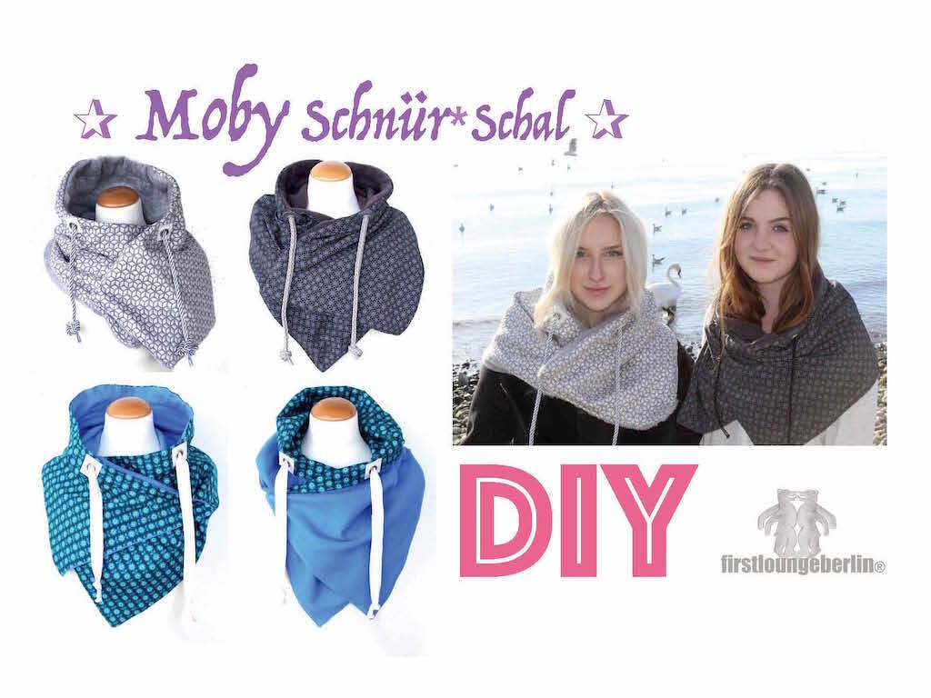 Moby SCHNÜR*Schal *** freEBook Nähanleitung auf Video und Schnittmuster in 3 Größen für die ganze Familie Nähen mit VIDEO-Nähanleitung - DIY Design von firstloungeberlin