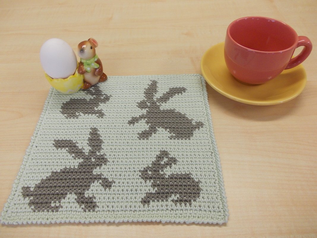 Topflappen oder Untersetzer Hasenpärchen