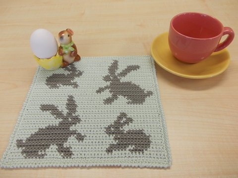 Topflappen oder Untersetzer Hasenpärchen