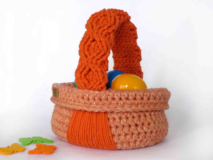 Mod. 015 - Häkelanleitung - Korb mit Zopfmuster